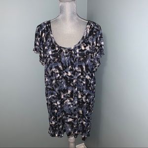 JULES + JAMES women’s size XXL print Blouse short sleeve